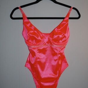 Satin Pink Bodysuit